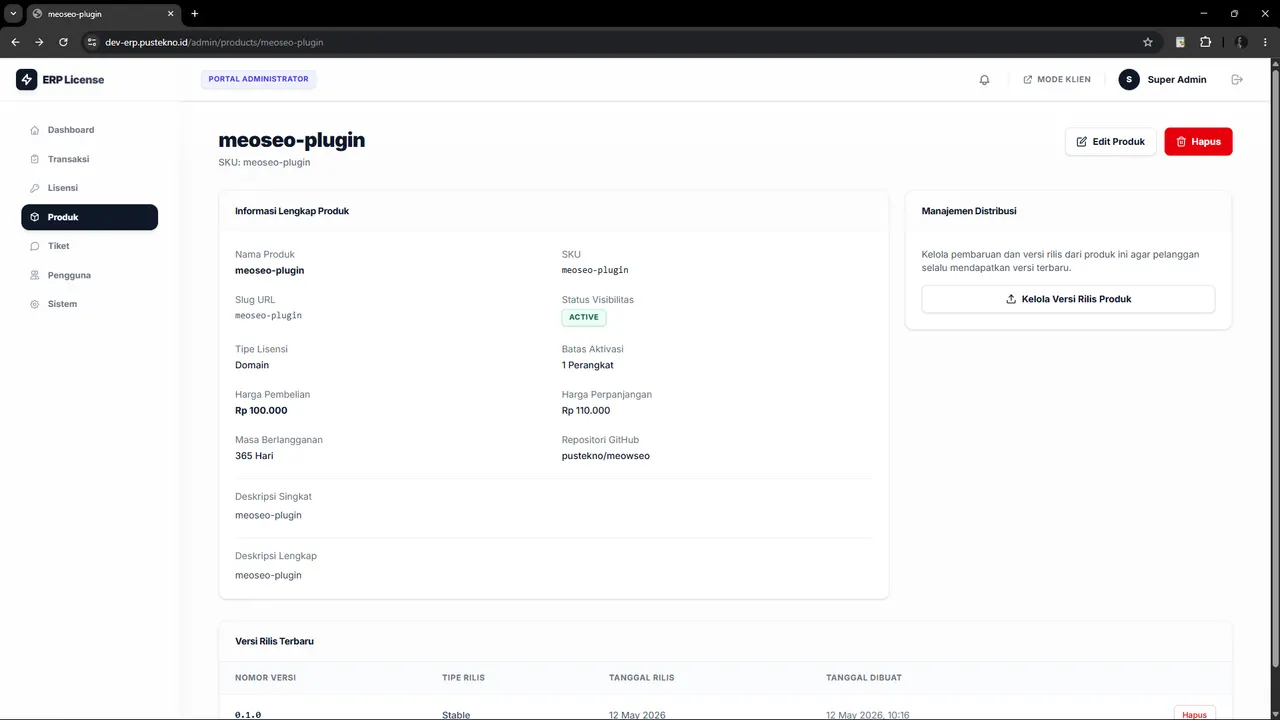 Daftar rilis produk License Management yang disinkronkan dari GitHub